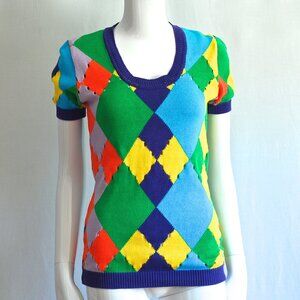 Istante Gianni Versace Vintage Colour Block Knit Top - Italy